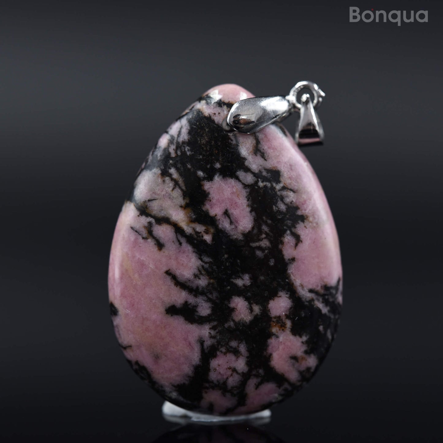Pendentif Rhodonite en Forme de Goutte