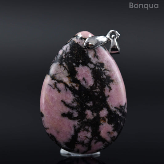 Pendentif Rhodonite en Forme de Goutte