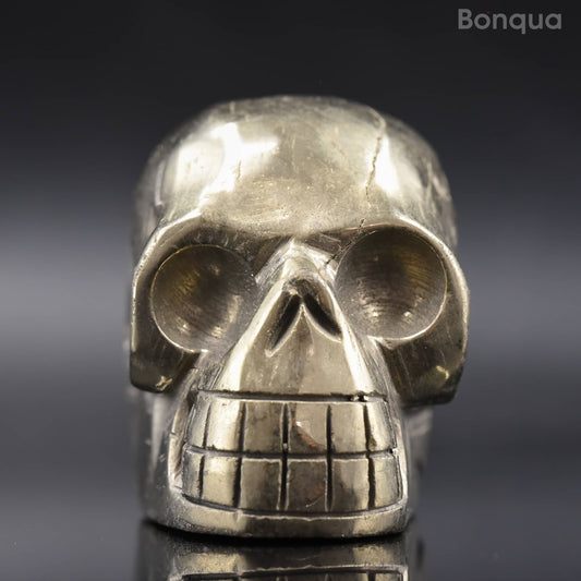 Sculpture Crâne en Pyrite