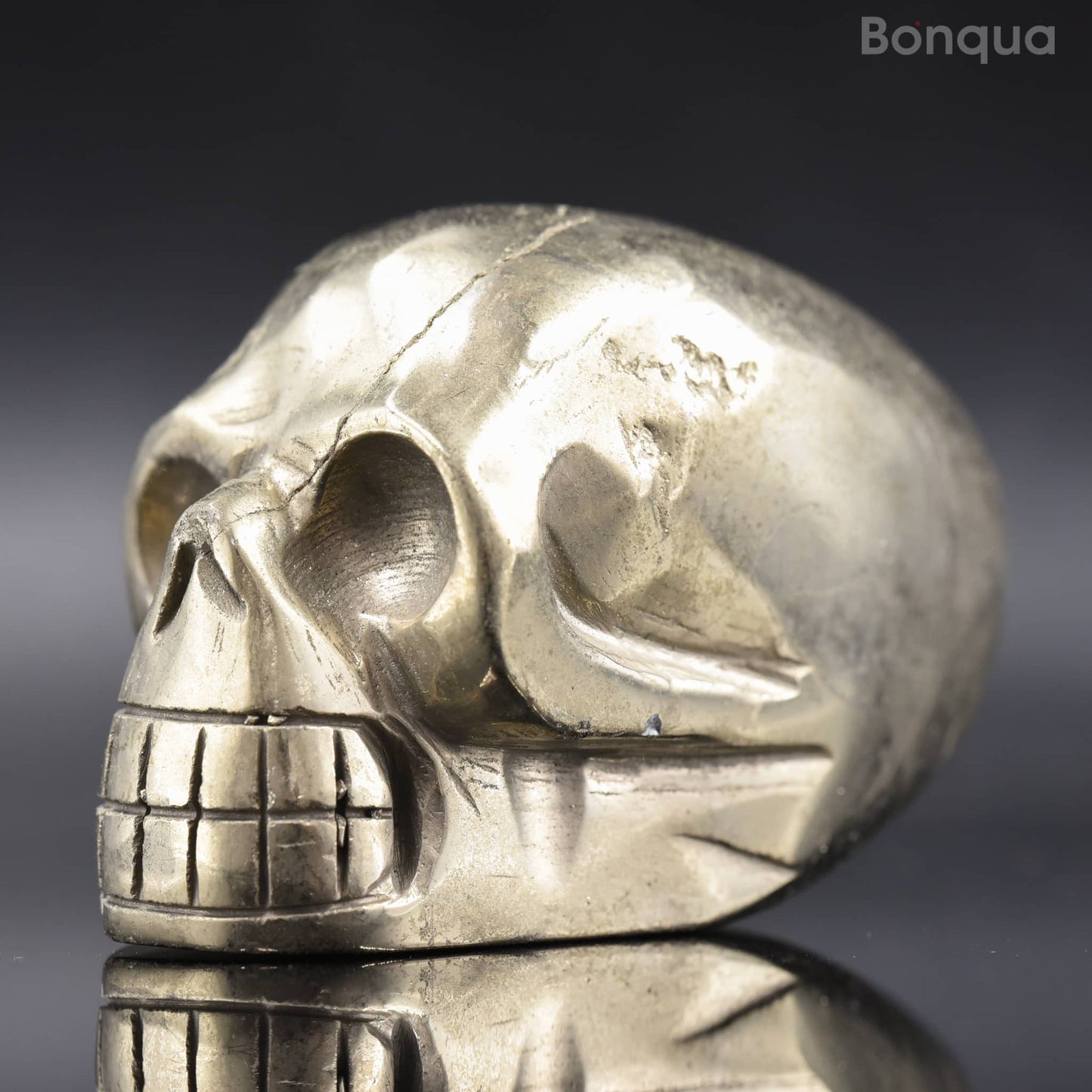 Sculpture Crâne en Pyrite