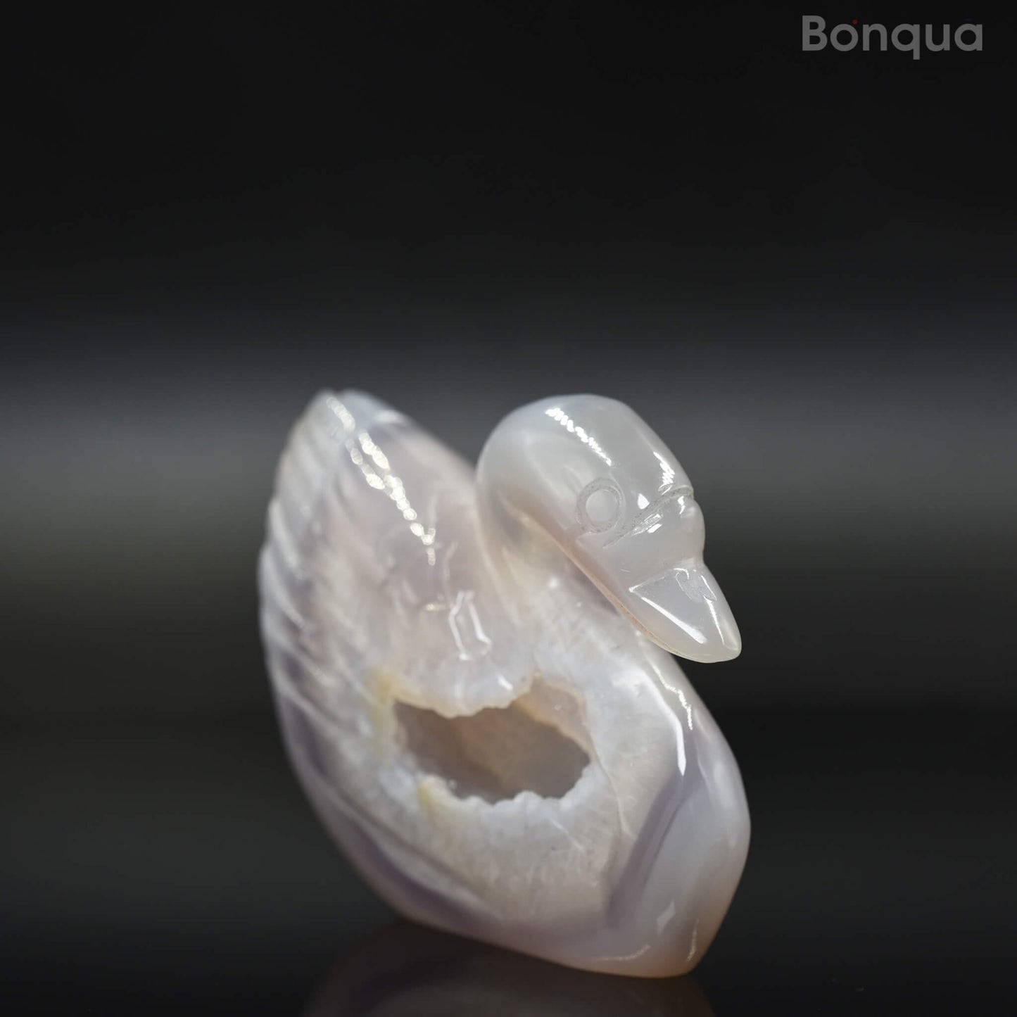 Sculpture cygne en Agate Druse