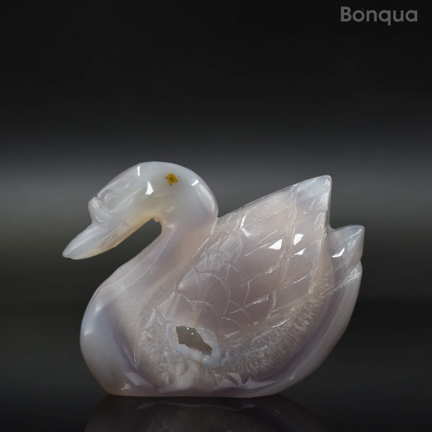 Sculpture cygne en Agate Druse