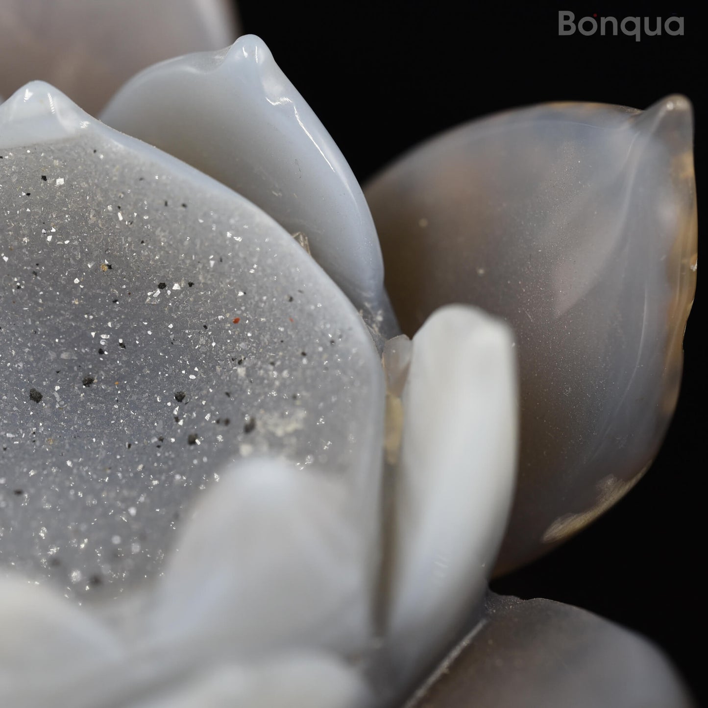 Sculpture Lotus en Agate Druse