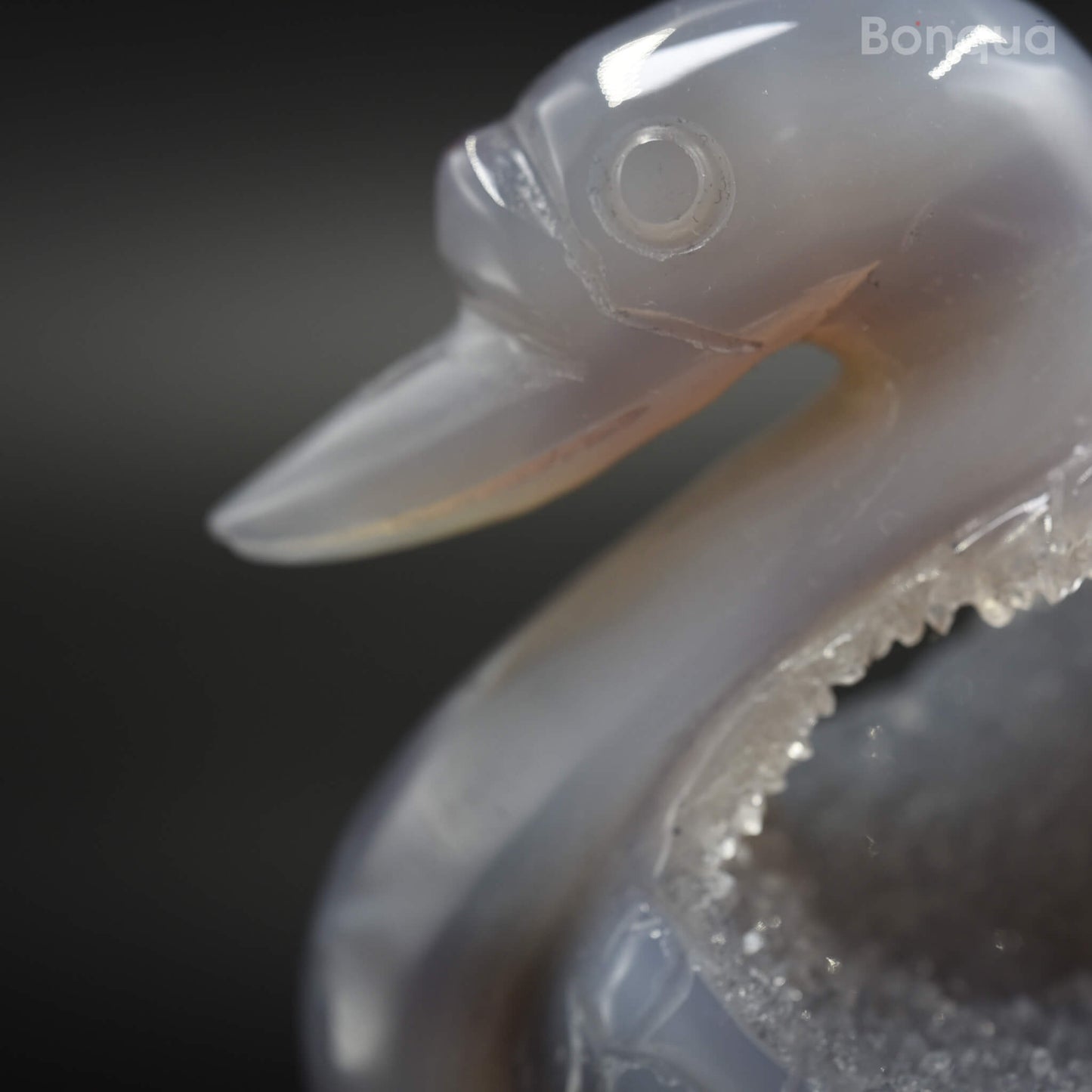 Sculpture cygne en Agate Druse