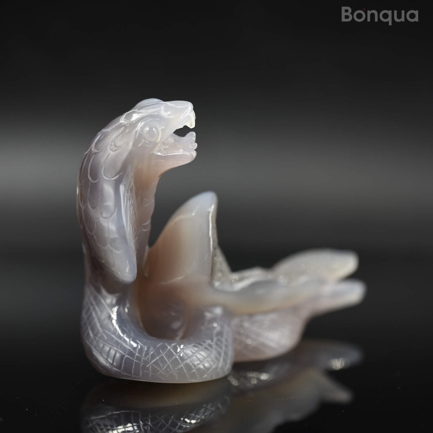 Sculpture Cobra en Agate Druse