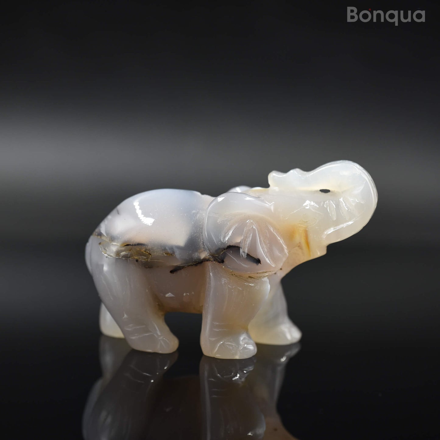 Sculpture Éléphant en Agate Druse