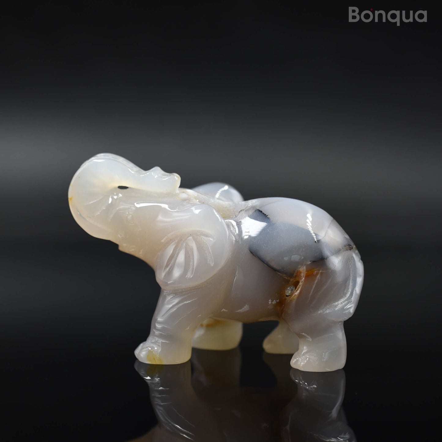 Sculpture Éléphant en Agate Druse