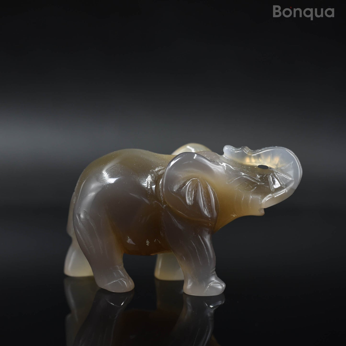 Sculpture Éléphant en Agate Druse
