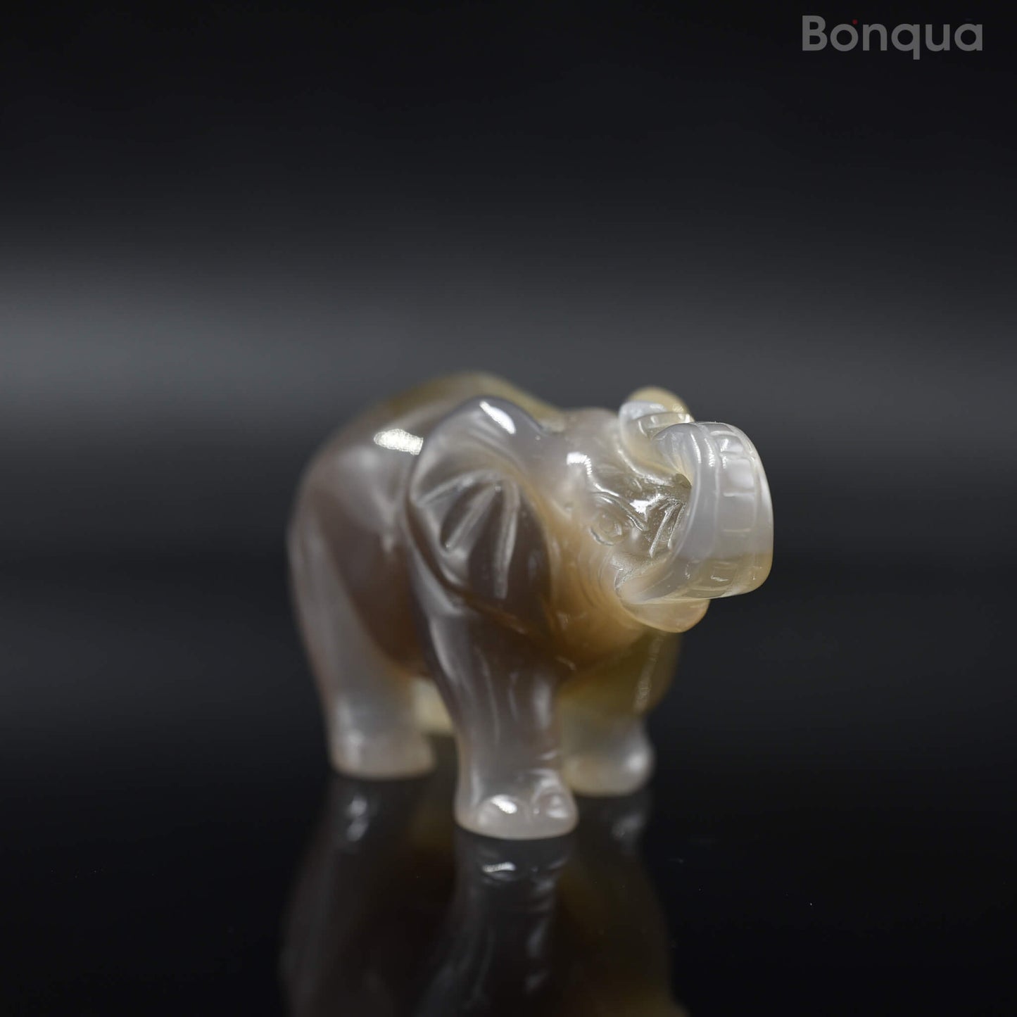 Sculpture Éléphant en Agate Druse