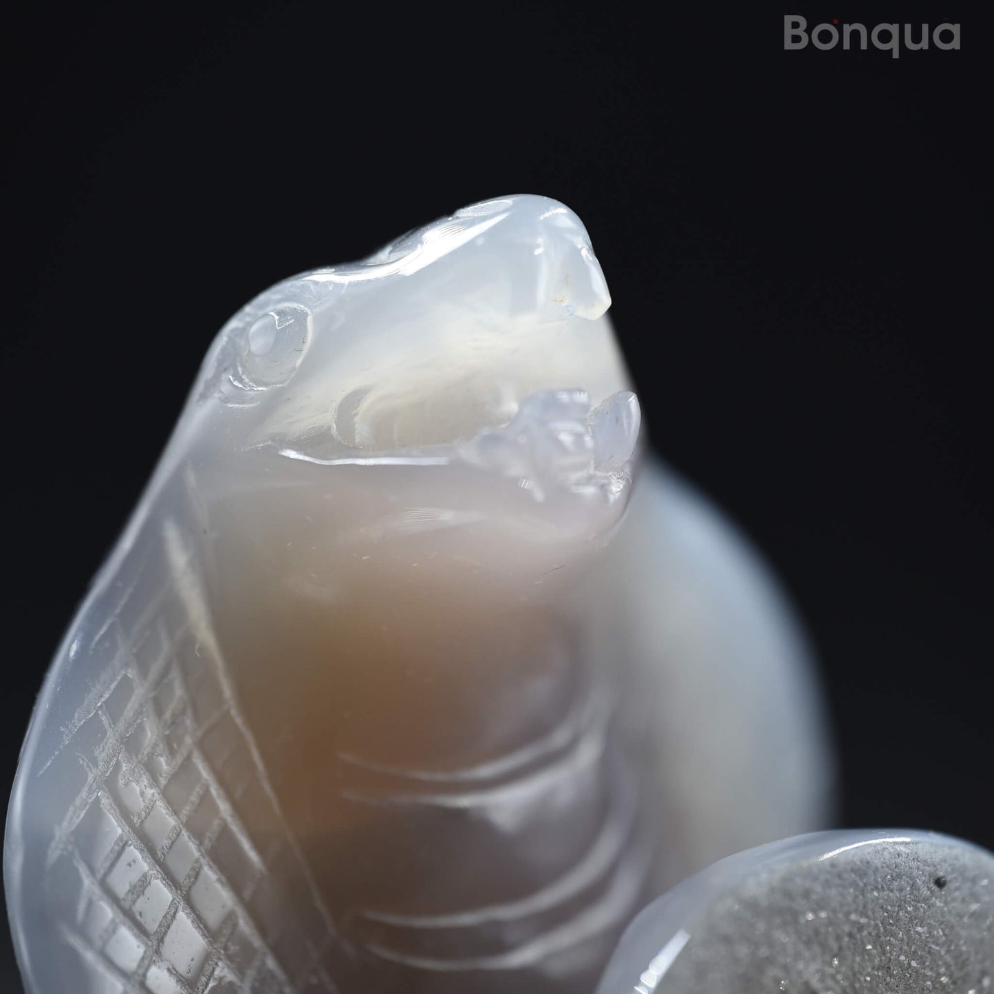 Sculpture Cobra en Agate Druse