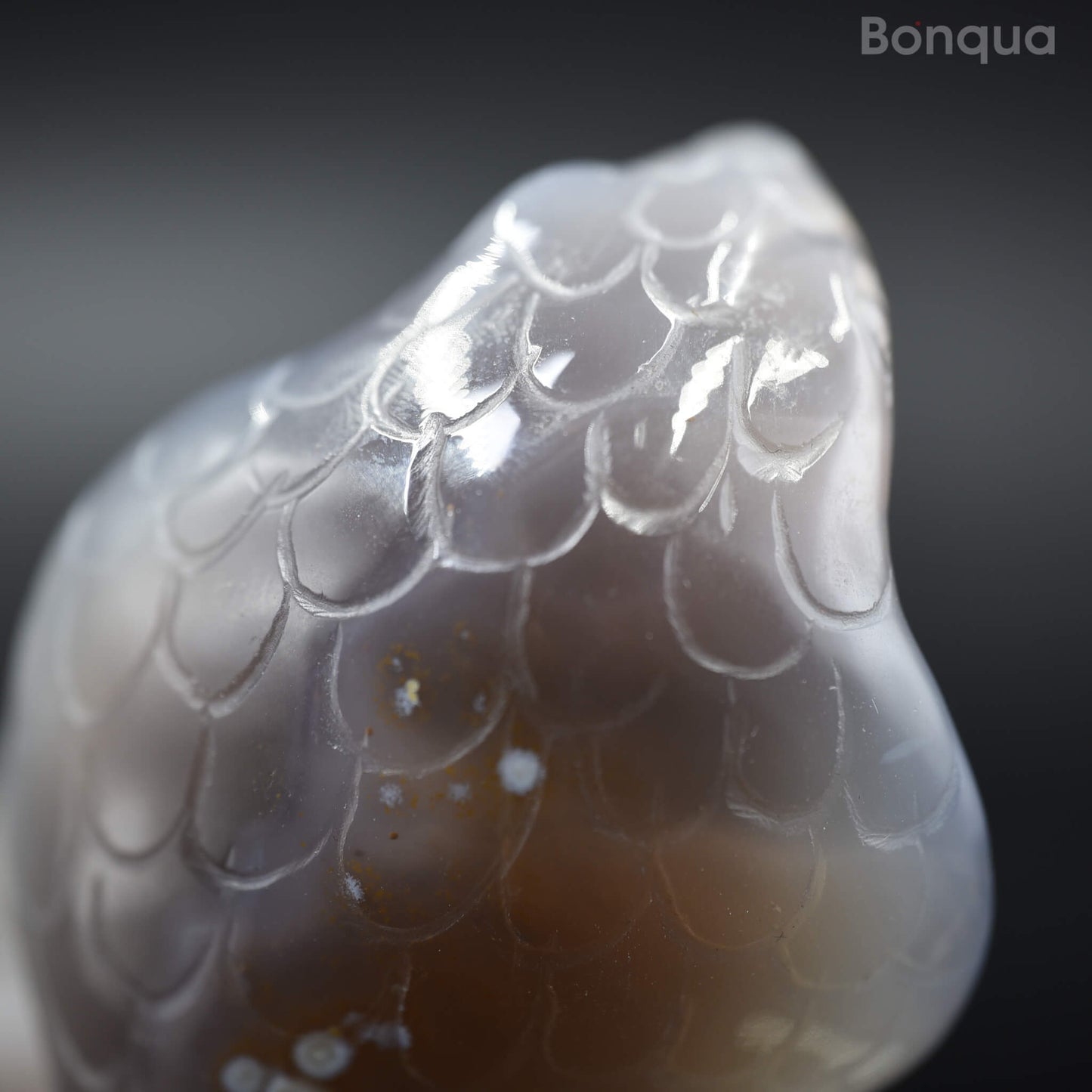 Sculpture Cobra en Agate Druse