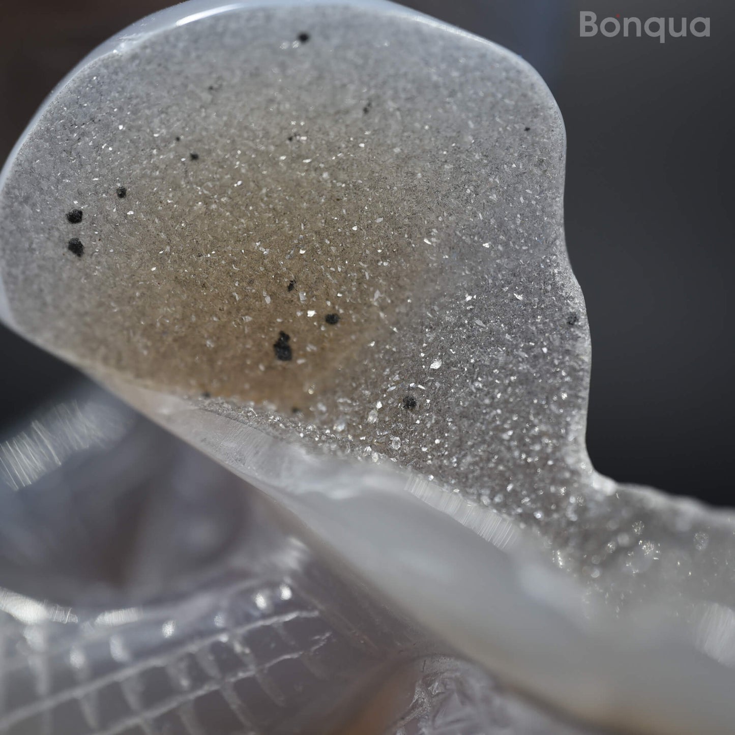Sculpture Cobra en Agate Druse