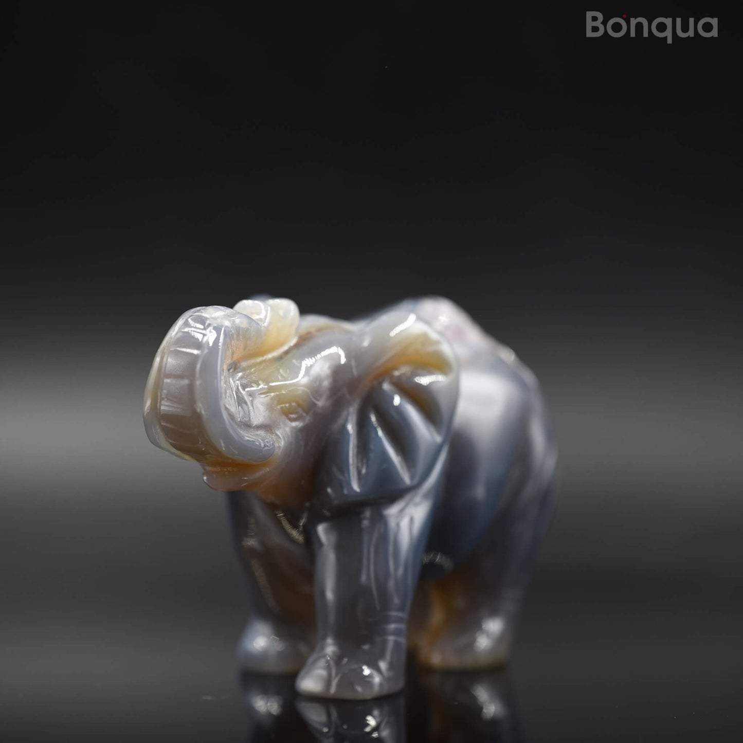 Sculpture Éléphant en Agate Druse