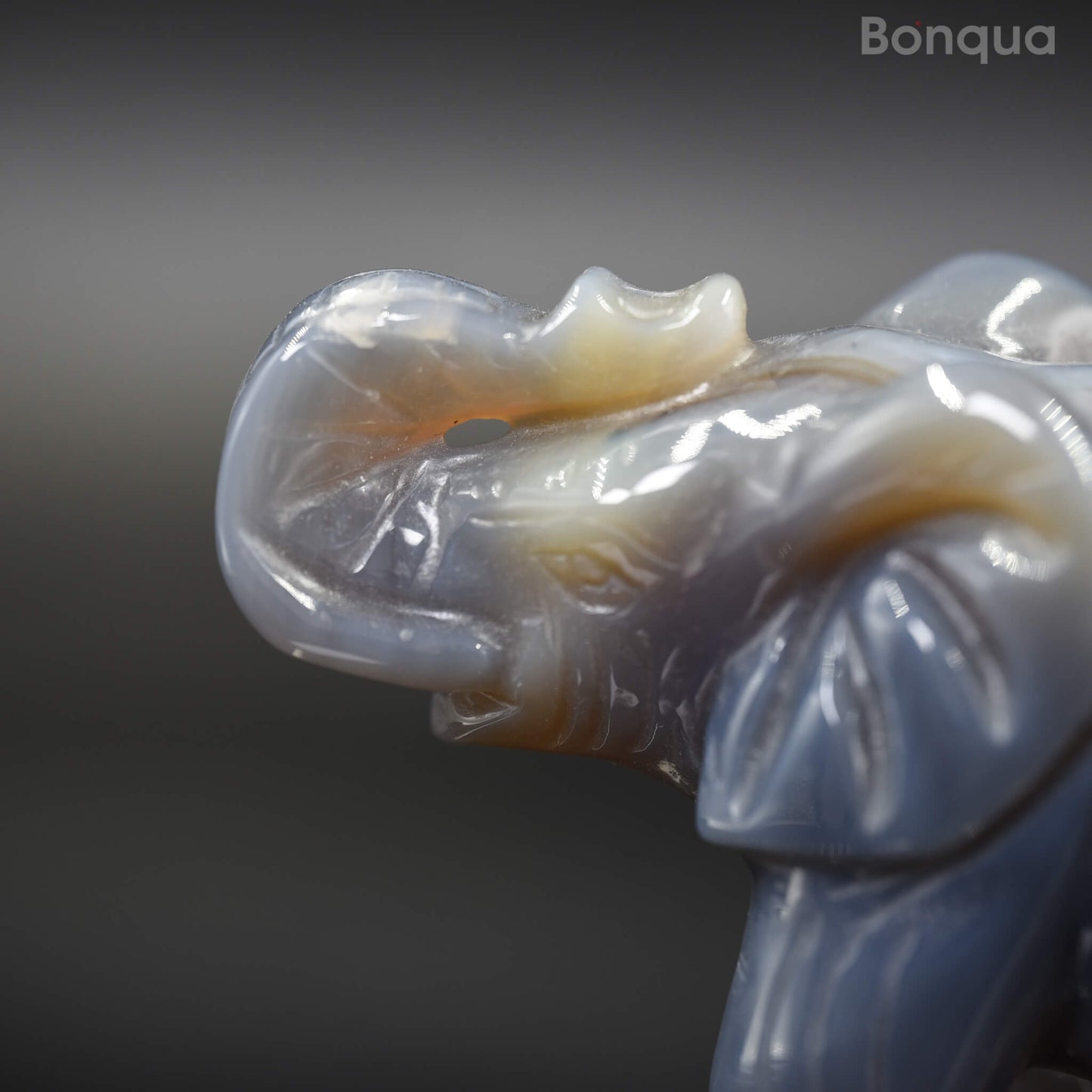 Sculpture Éléphant en Agate Druse