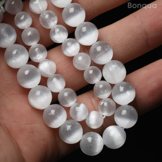 Perles Sélénite AA- Boule