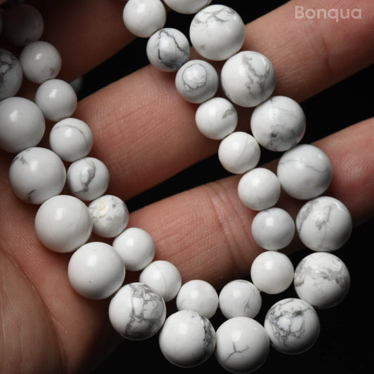 Perles Pierre de Howlite AAA- Ronde