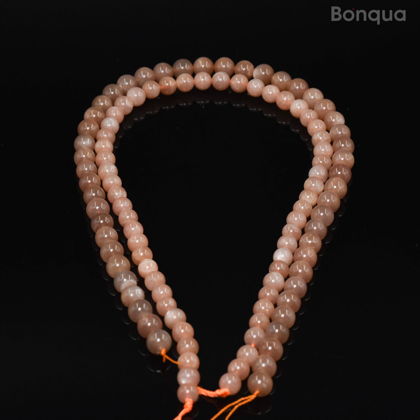 Peach Moonstone Beads AA- Ronde