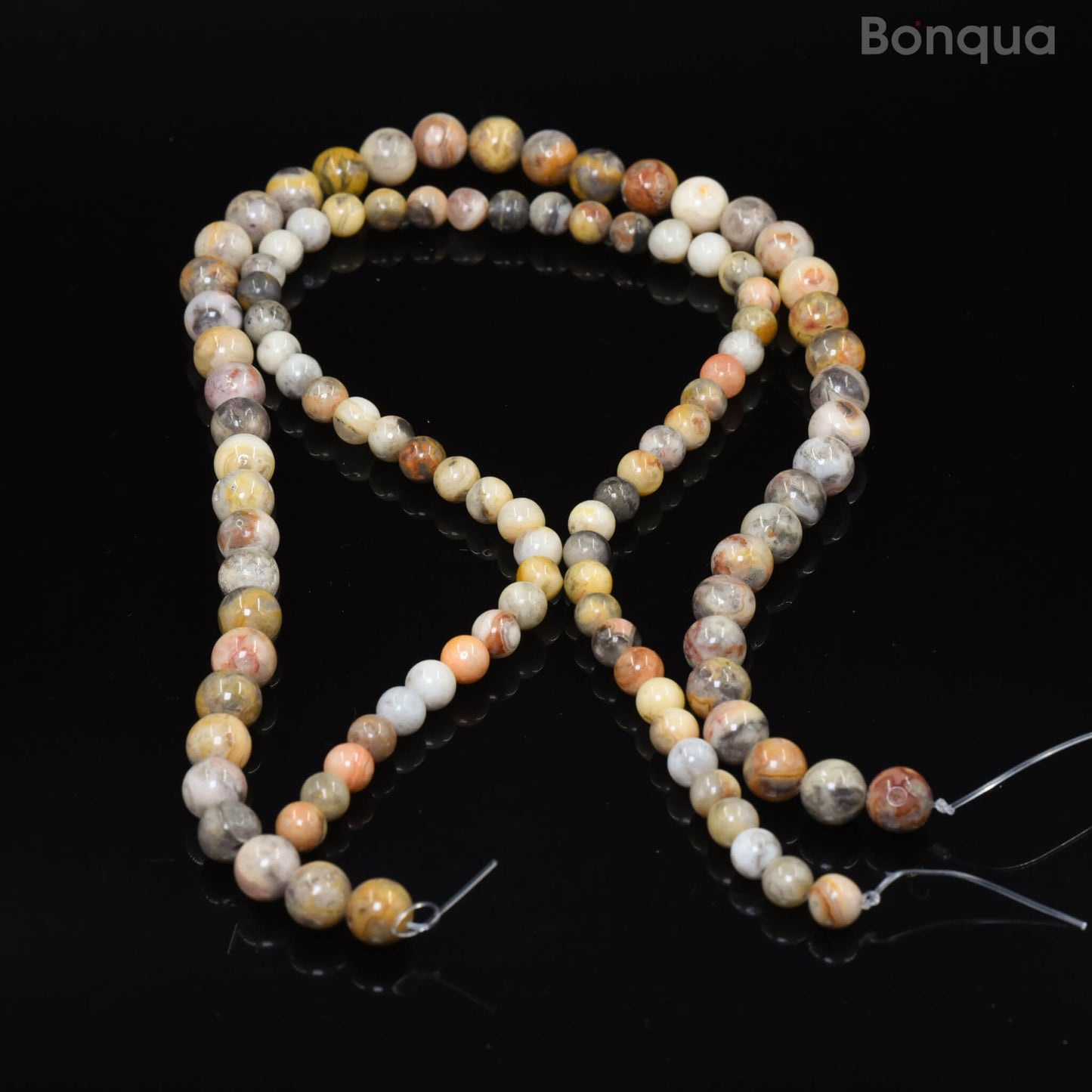 Perles Crazy lace agate AA- Ronde