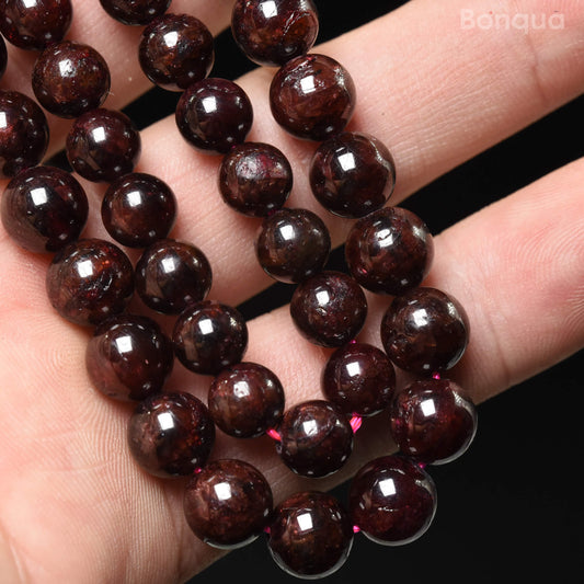 Perles Grenat AA- Ronde