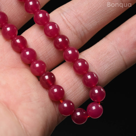 Perles Rubis chauffé AA- Ronde