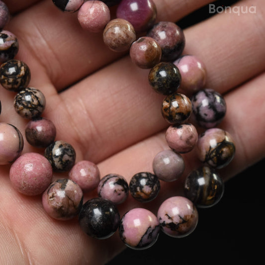 Perles Rhodonite AA- Ronde