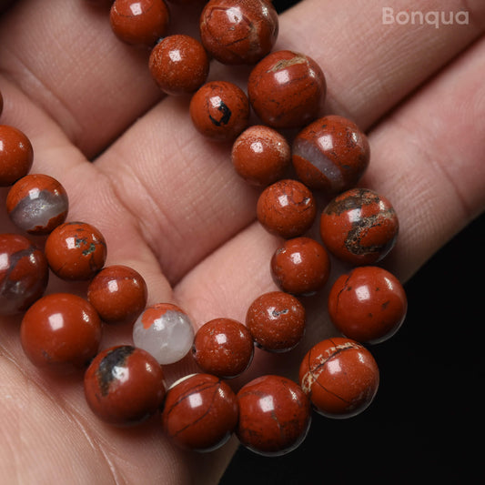 Perles Jasper Rouge AA- Ronde