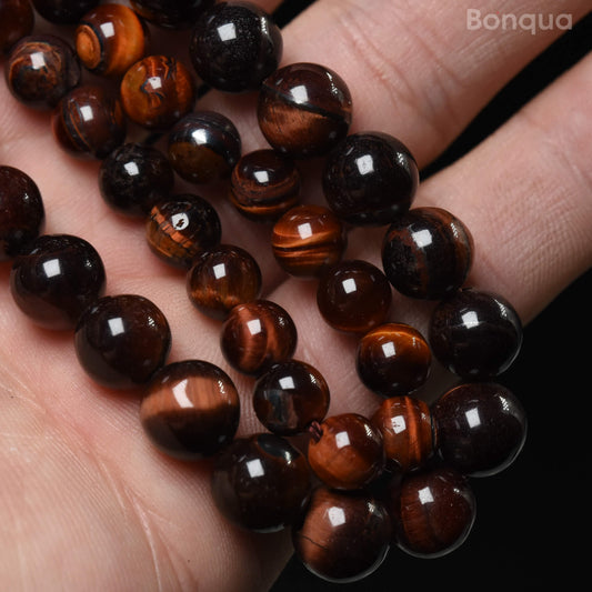 Perles Red tigre eye AA- Ronde