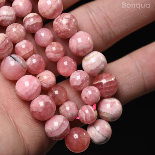 Perles Rhodochrosite AA- Ronde