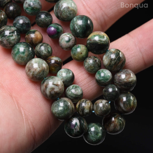 Perles Seraphinite  AA- Ronde