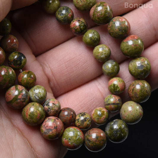 Perles Unakite AA- Ronde