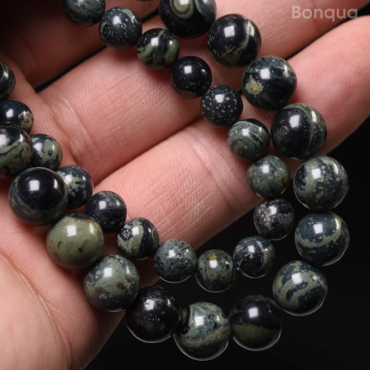 Perles Kambaba jasper AA- Ronde
