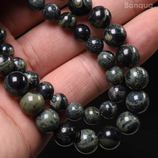 Perles Kambaba jasper AA- Ronde