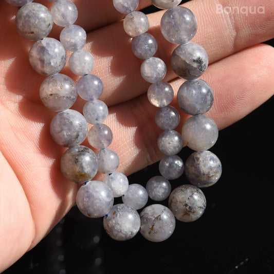Perles Cordierite/lolite AA- Ronde