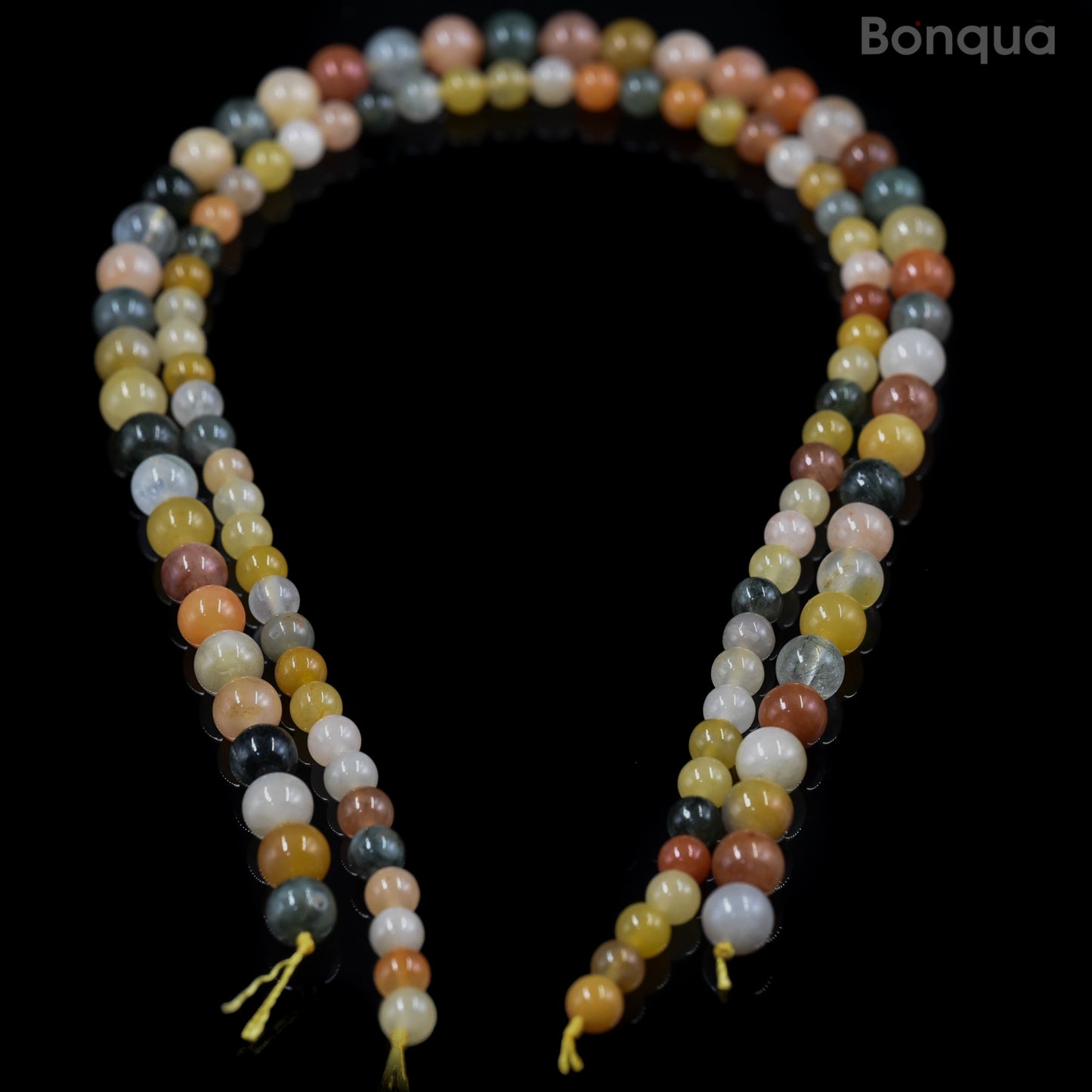 Perles Quartz rutilé multicouleur AA- Ronde