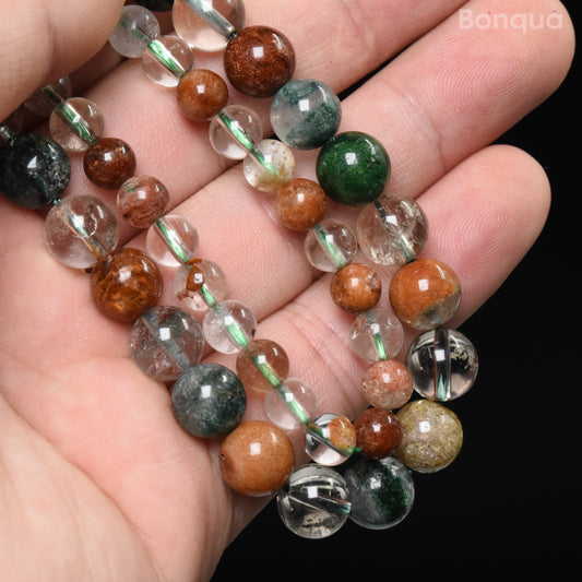 Perles Quartz fantôme AA- Ronde