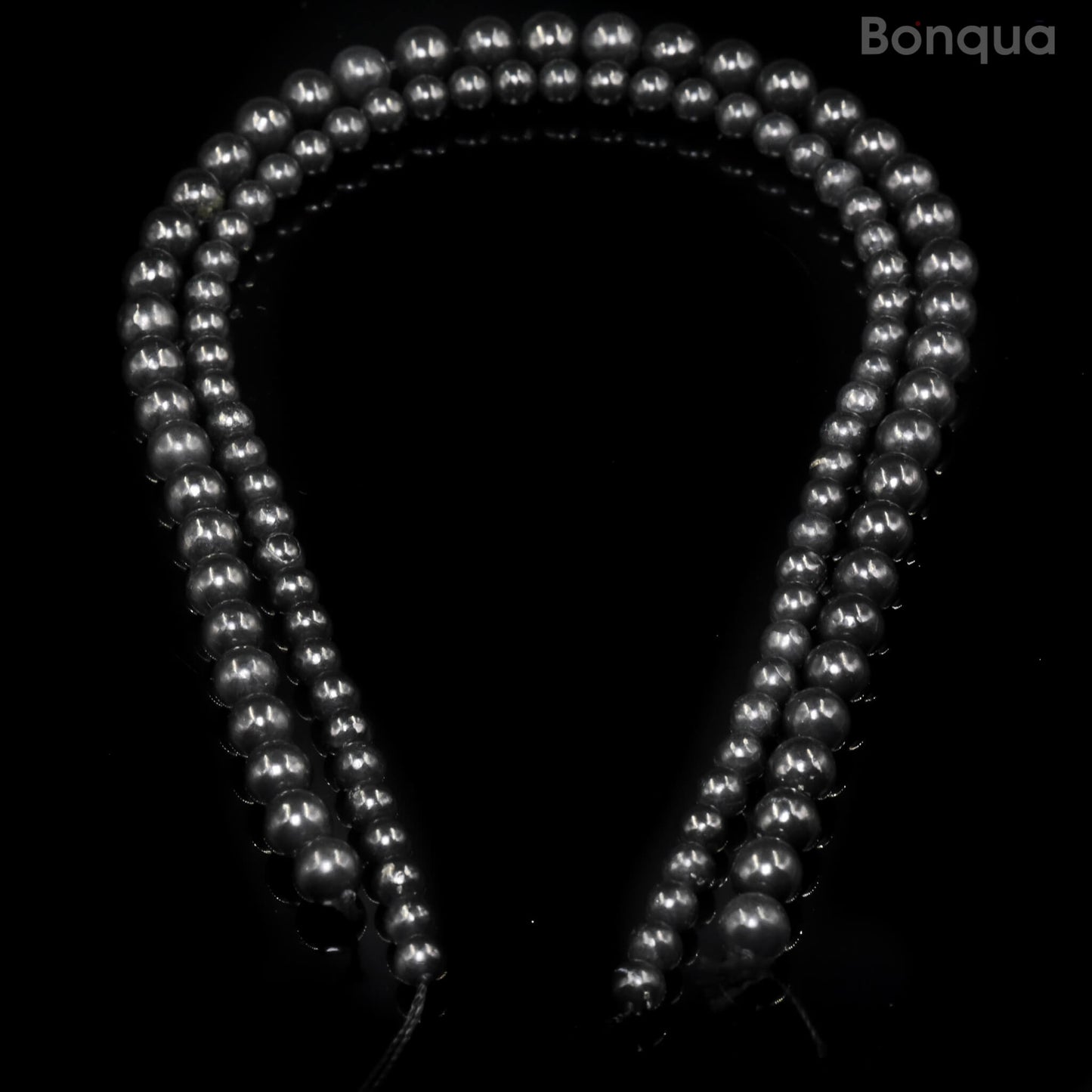 Perles Graphite AAA- Ronde