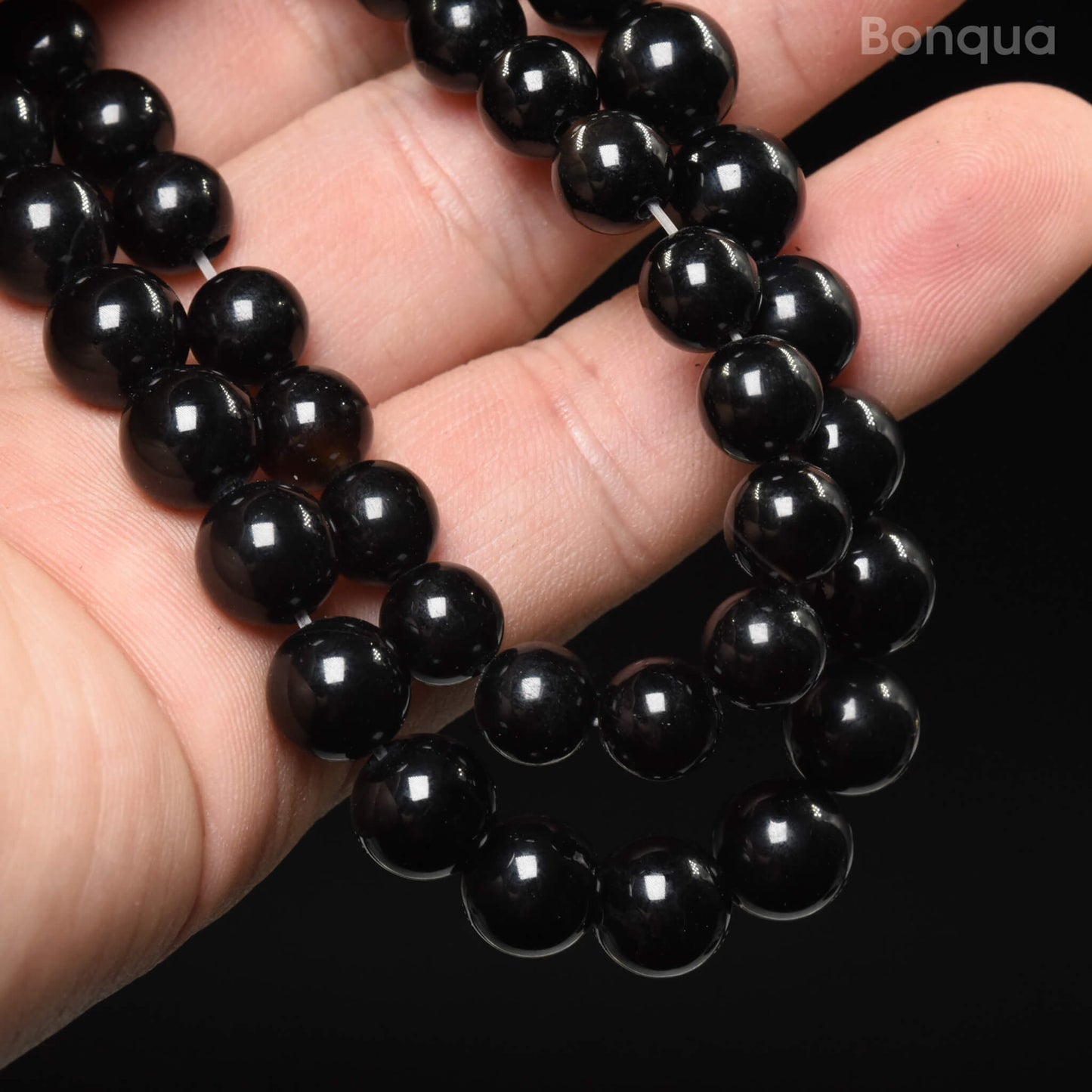 Perles Onyx AAA- Ronde