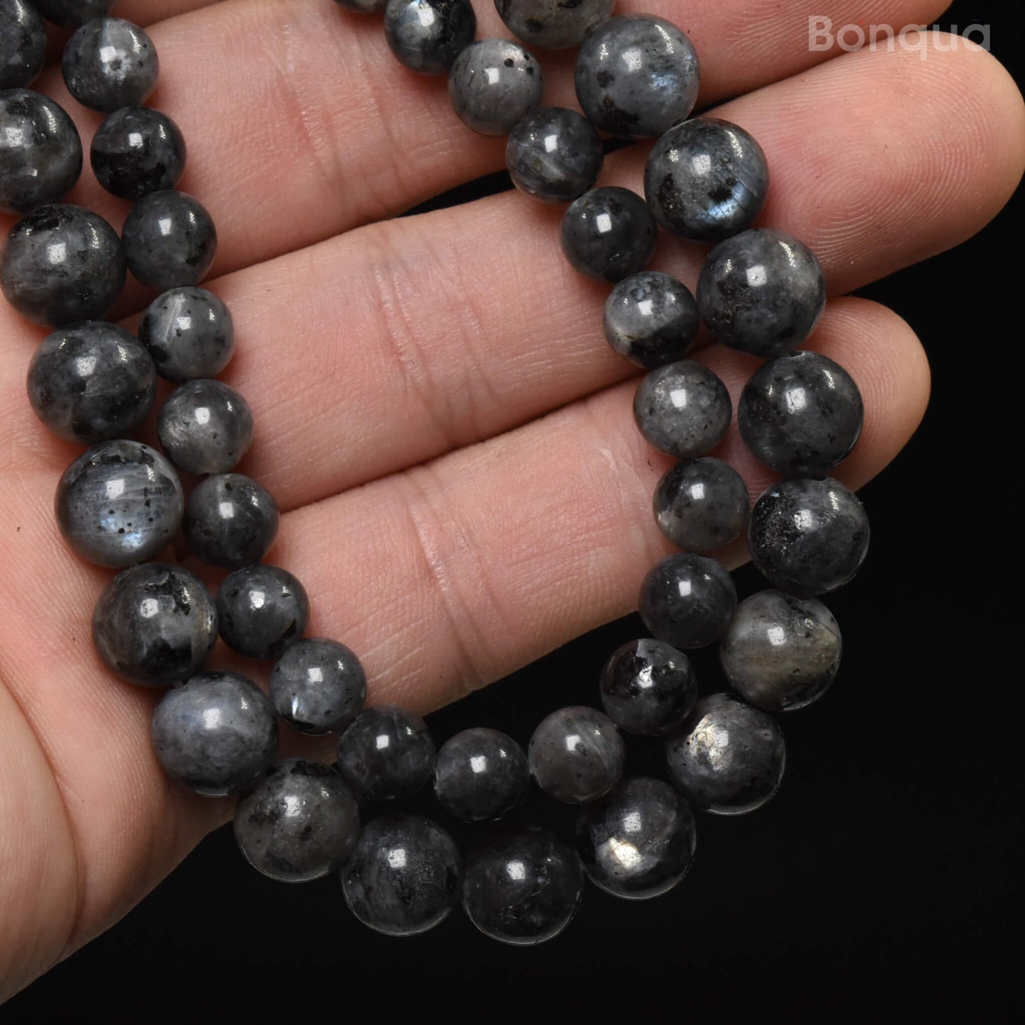 Perles Larvikite AA- Ronde