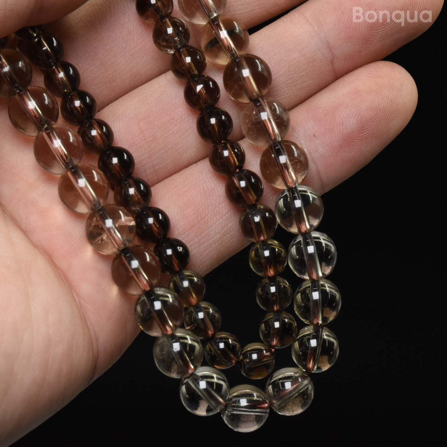 Perles Smoky quartz AA- Ronde
