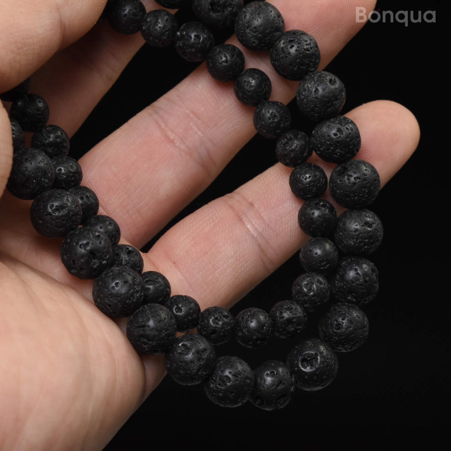 Perles Pierre de Lave- Ronde
