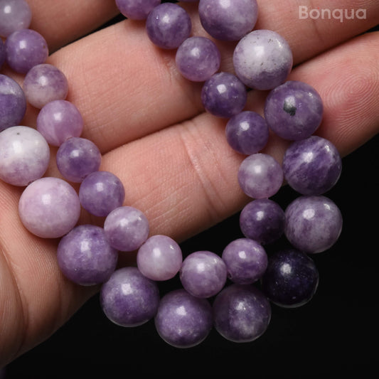 Perles Lepidolite  AA- Ronde