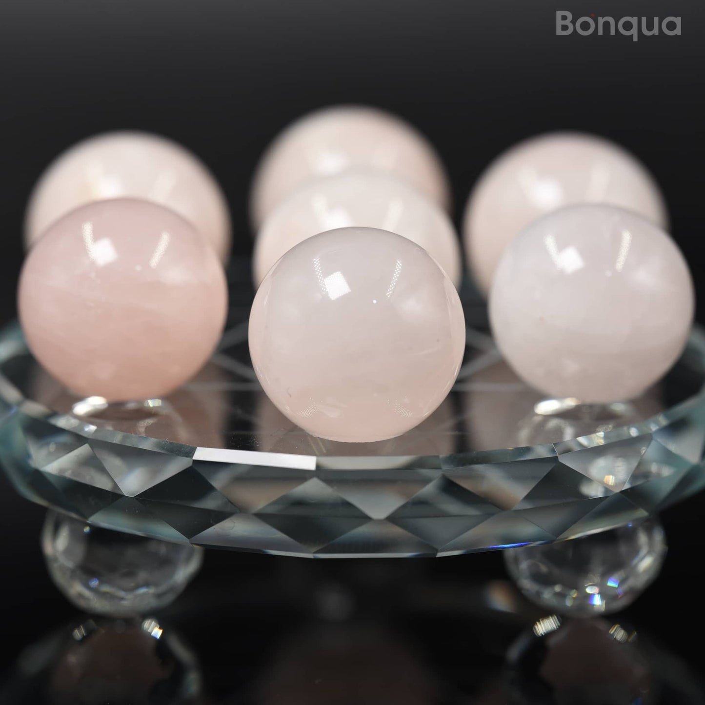 7 pc 20 MM  Cristal de Roche Petite Sphere Avec Socle 7 Chakra