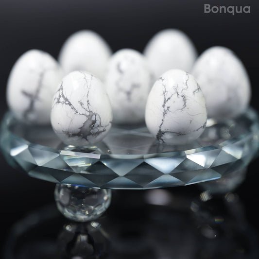 7 pc 20 MM Petit Oeuf en Howlite Sphère Avec Socle 7 Chakra