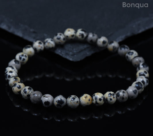 Bracelets Jaspe Dalmatien-   Ronde